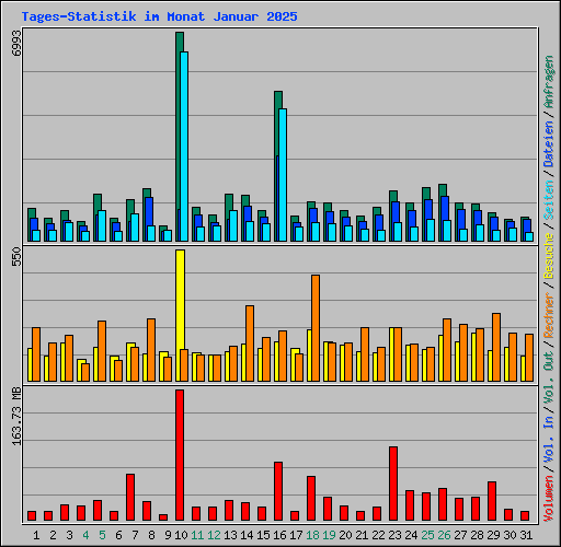 Tages-Statistik im Monat Januar 2025