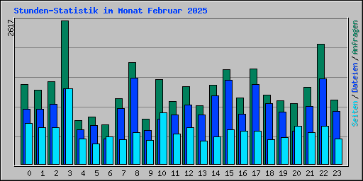 Stunden-Statistik im Monat Februar 2025
